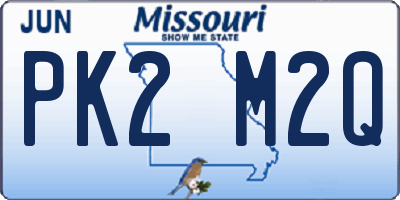 MO license plate PK2M2Q