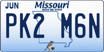 MO license plate PK2M6N