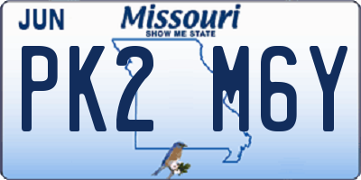 MO license plate PK2M6Y