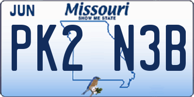 MO license plate PK2N3B