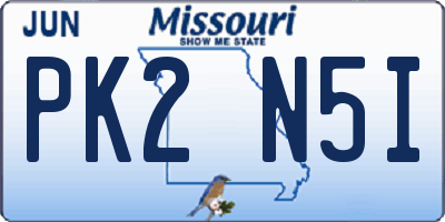 MO license plate PK2N5I