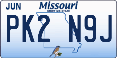 MO license plate PK2N9J