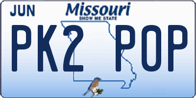 MO license plate PK2P0P