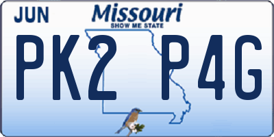 MO license plate PK2P4G