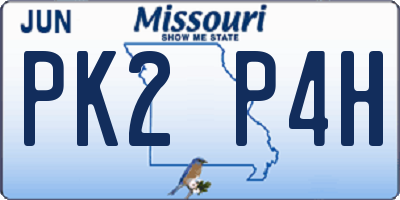 MO license plate PK2P4H