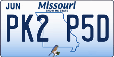 MO license plate PK2P5D