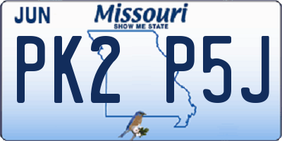 MO license plate PK2P5J