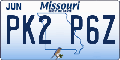 MO license plate PK2P6Z