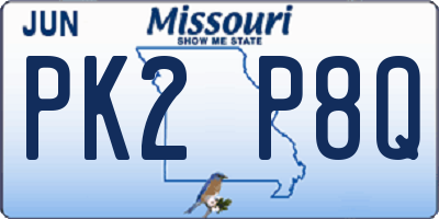 MO license plate PK2P8Q