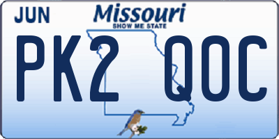 MO license plate PK2Q0C