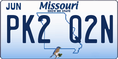 MO license plate PK2Q2N