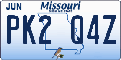 MO license plate PK2Q4Z
