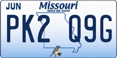 MO license plate PK2Q9G