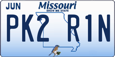 MO license plate PK2R1N