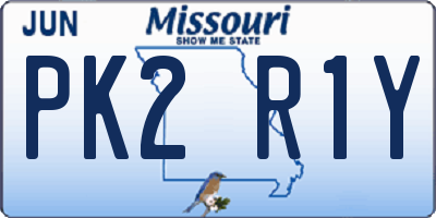 MO license plate PK2R1Y