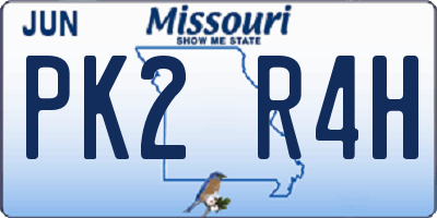 MO license plate PK2R4H