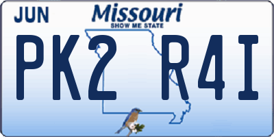MO license plate PK2R4I