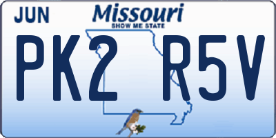 MO license plate PK2R5V
