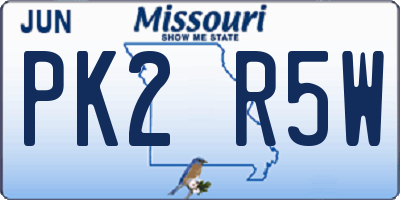 MO license plate PK2R5W