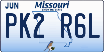 MO license plate PK2R6L
