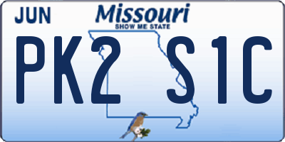 MO license plate PK2S1C