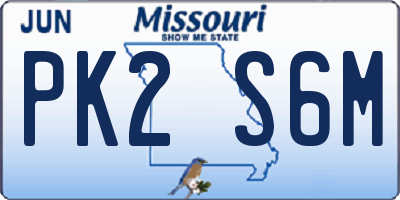 MO license plate PK2S6M