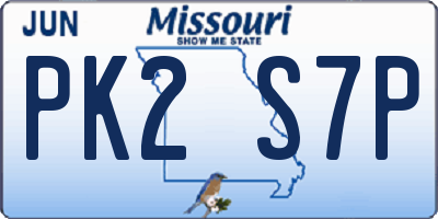 MO license plate PK2S7P