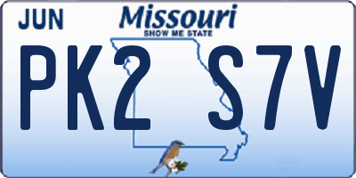 MO license plate PK2S7V