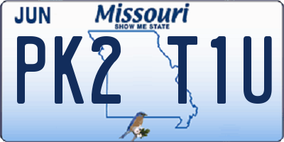 MO license plate PK2T1U