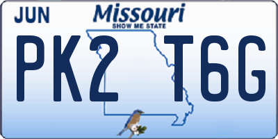 MO license plate PK2T6G