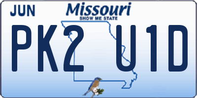 MO license plate PK2U1D