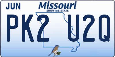 MO license plate PK2U2Q