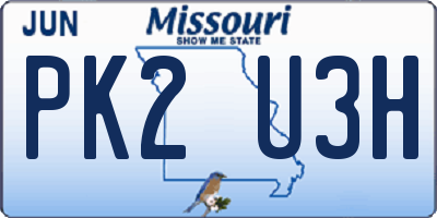MO license plate PK2U3H