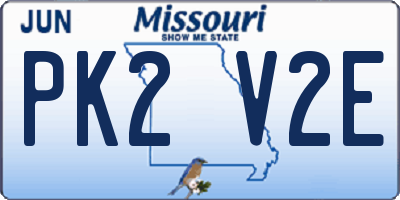 MO license plate PK2V2E