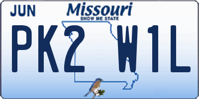 MO license plate PK2W1L