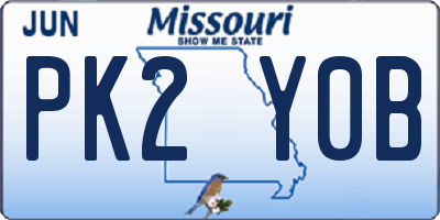 MO license plate PK2Y0B