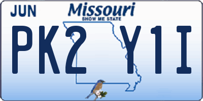 MO license plate PK2Y1I