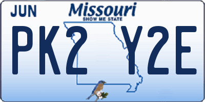 MO license plate PK2Y2E