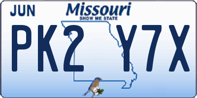 MO license plate PK2Y7X