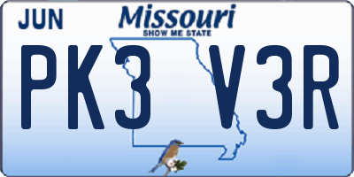 MO license plate PK3V3R