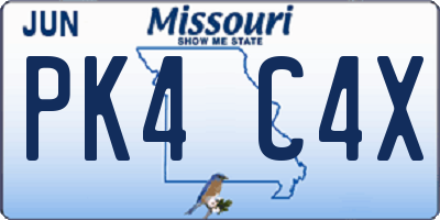 MO license plate PK4C4X