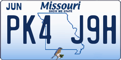 MO license plate PK4J9H