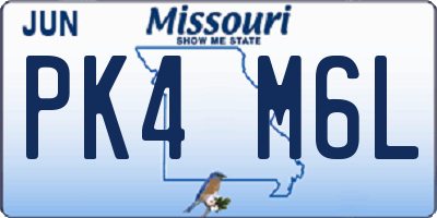MO license plate PK4M6L