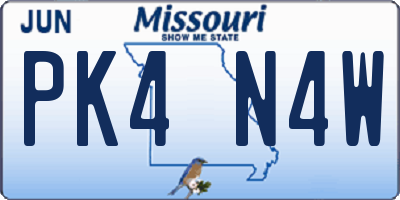 MO license plate PK4N4W