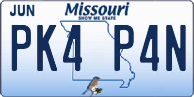 MO license plate PK4P4N
