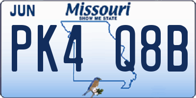 MO license plate PK4Q8B