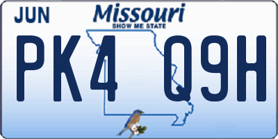 MO license plate PK4Q9H