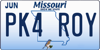 MO license plate PK4R0Y