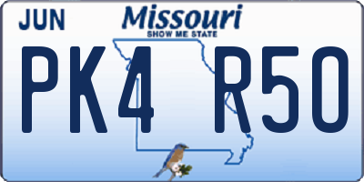 MO license plate PK4R5O