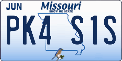 MO license plate PK4S1S